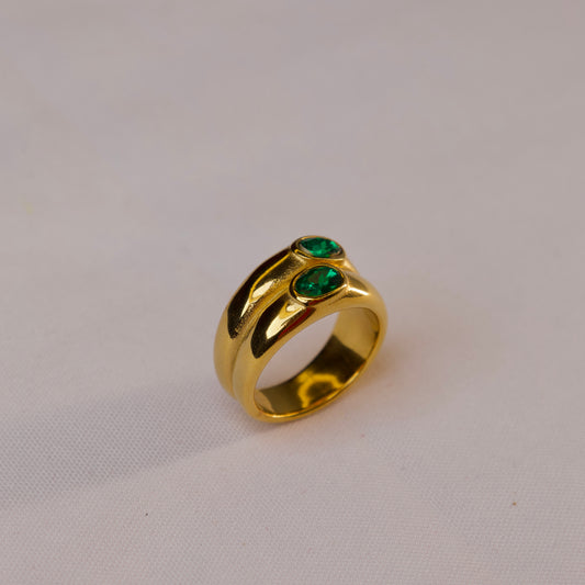 Emerald Double Ring